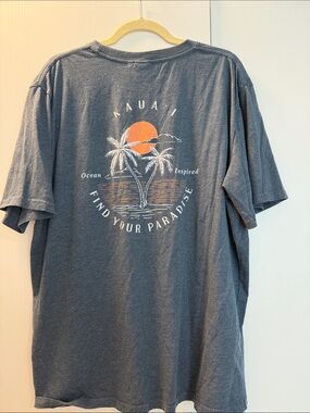 Pacific Creations Kauai Find Your Paradise Graphic Tee Blue Gray Men’s XXL